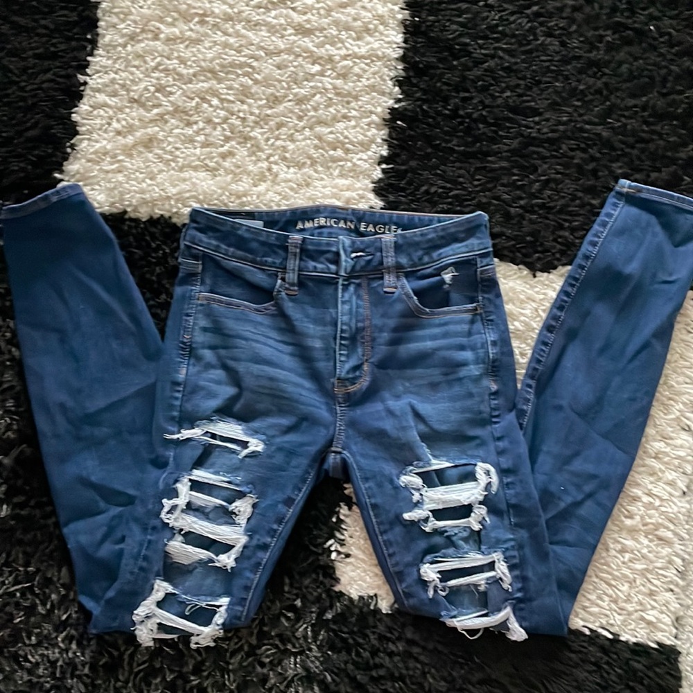 American Eagle Next Level Stretch Destroyed Skinny Jeans